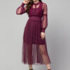 Wine Lace Net Dress – A Touch of Romance, A Dash of Drama