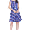 Blue American Printed Plaid Fit & Flare Dress