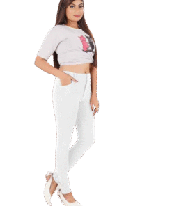 White Premium Jagging – High‑Comfort Stretch with Dual Front & Back Pockets